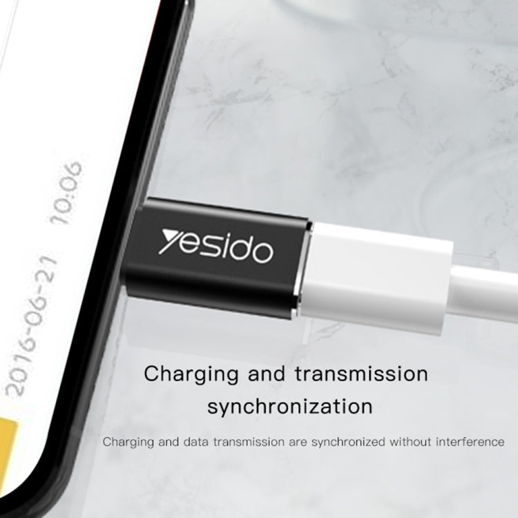 Yesido GS03 8 Pin to Type-C Charging Adapter(Black) - Converter & Adapter by Yesido | Online Shopping UK | buy2fix
