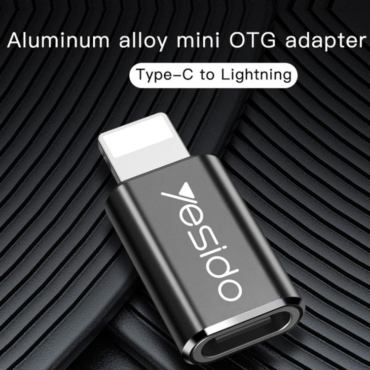 Yesido GS03 8 Pin to Type-C Charging Adapter(Black) - Converter & Adapter by Yesido | Online Shopping UK | buy2fix