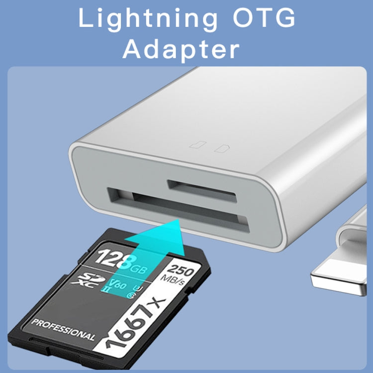 Yesido GS11 2 in 1 Multi-Function TF Card + SD Card to 8 Pin Converter Adapter(White) - Converter & Adapter by Yesido | Online Shopping UK | buy2fix