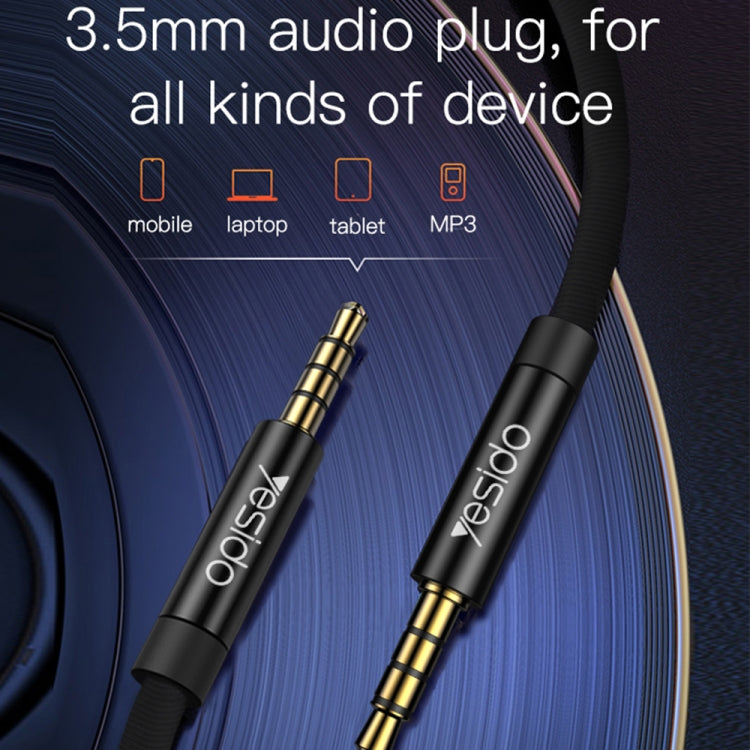 Yesido YAU15 3.5mm Male to 3.5mm Male Audio Cable, Length:2m(Black) - Video & Audio Cable by Yesido | Online Shopping UK | buy2fix