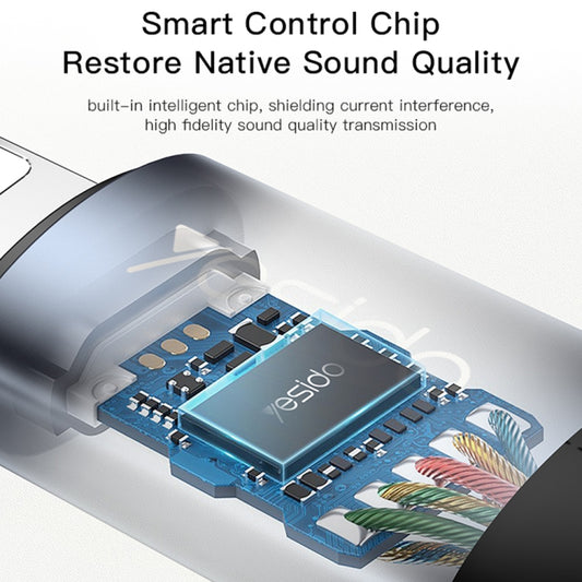 Yesido YAU37 8 Pin to 3.5mm Female Audio Adapter(Black) by Yesido