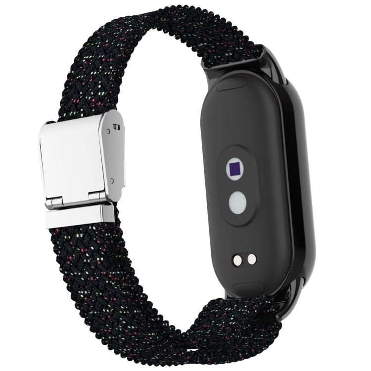 For Xiaomi Mi Band 8 Metal Head + Adjustable Nylon Braided Steel Buckle Watch Band(Starlight Black) - Watch Bands by buy2fix | Online Shopping UK | buy2fix