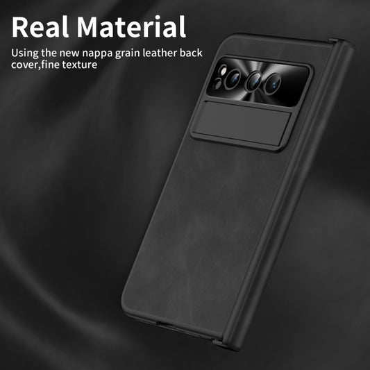 For Google Pixel Fold Integrated Napa Texture All-inclusive Phone Case with Hinge(Black) by buy2fix