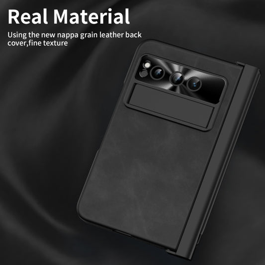 For Google Pixel Fold Integrated Napa Texture All-inclusive Phone Case with Pen Slot(Black) by buy2fix