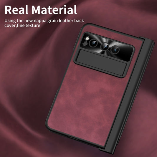 For Google Pixel Fold Integrated Napa Texture All-inclusive Phone Case with Pen Slot(Red) by buy2fix