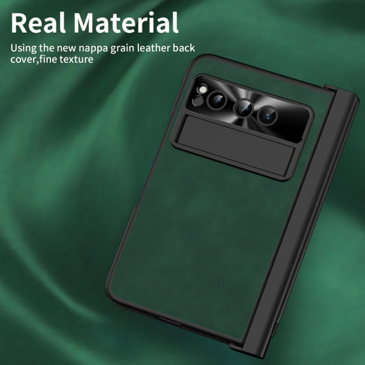 For Google Pixel Fold Integrated Napa Texture All-inclusive Phone Case with Pen Slot(Green) by buy2fix