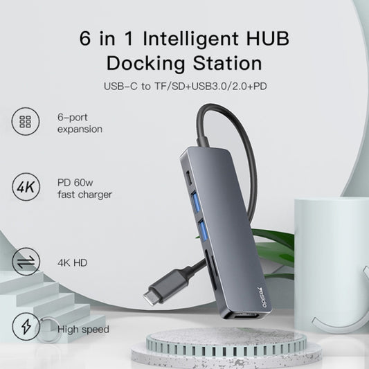 Yesido HB11 6 in 1 USB-C / Type-C Ports Multifunctional Docking Station HUB Adapter by Yesido