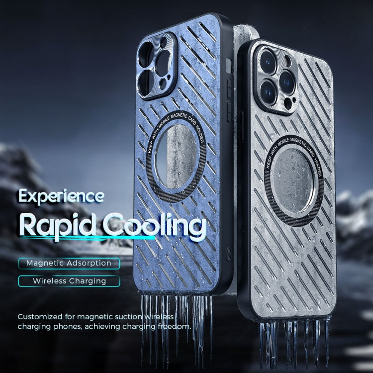 For iPhone 14 R-JUST RJ57 CD Pattern MagSafe Cooling Phone Case(Blue) - iPhone 14 Cases by R-JUST | Online Shopping UK | buy2fix
