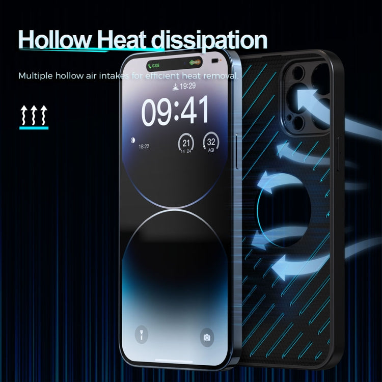 For iPhone 14 R-JUST RJ57 CD Pattern MagSafe Cooling Phone Case(Blue) - iPhone 14 Cases by R-JUST | Online Shopping UK | buy2fix