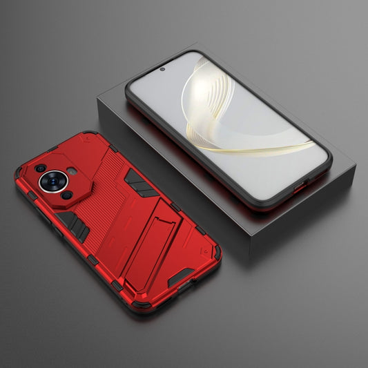 For Huawei nova 11 4G Punk Armor 2 in 1 PC + TPU Phone Case with Holder(Red) by buy2fix