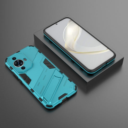 For Huawei nova 11 4G Punk Armor 2 in 1 PC + TPU Phone Case with Holder(Blue) by buy2fix