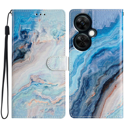 For OnePlus Nord CE 3 Lite 5G Colored Drawing Leather Phone Case(Blue Marble) by buy2fix