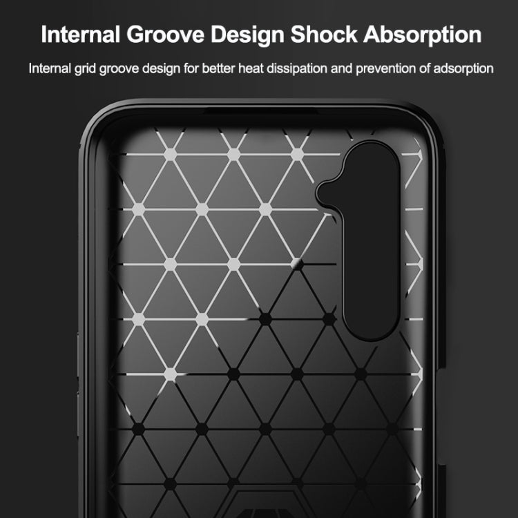 For Realme 6i India Brushed Texture Carbon Fiber TPU Phone Case(Red) - Realme Cases by buy2fix | Online Shopping UK | buy2fix