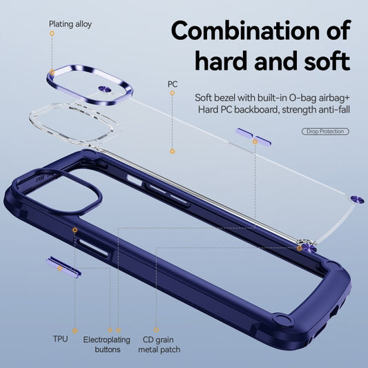 For iPhone 15 TPU + PC Lens Protection Phone Case(Blue) by buy2fix