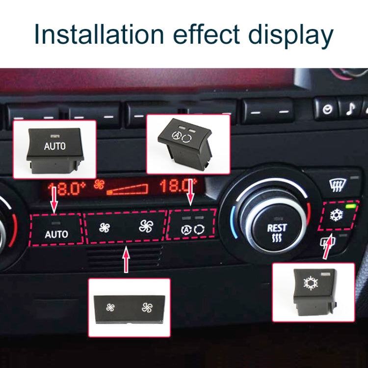 For BMW 1 Series / 3 Series / X1 / X3 Left Driving Car Air Conditioner Panel Switch Button Snow Key 6411 9320 348-3 by buy2fix