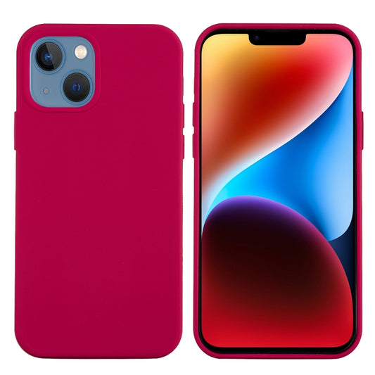 For iPhone 15 Plus Solid Color Silicone Phone Case(Rose Red) by buy2fix