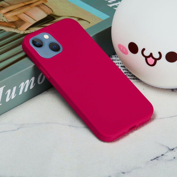 For iPhone 15 Plus Solid Color Silicone Phone Case(Rose Red) by buy2fix