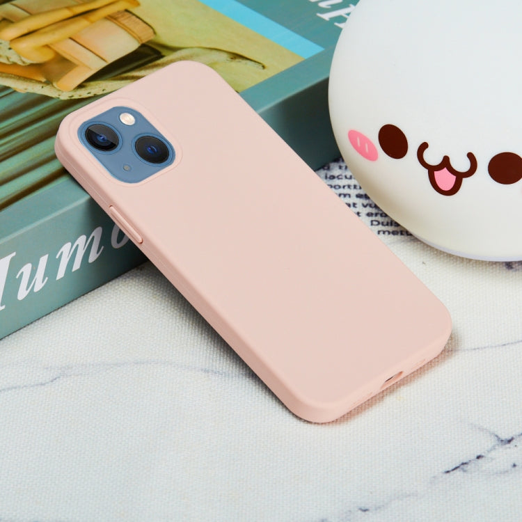For iPhone 15 Plus Solid Color Silicone Phone Case(Sand Pink) by buy2fix