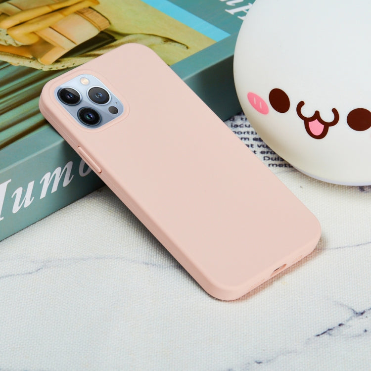 For iPhone 15 Pro Solid Color Silicone Phone Case(Sand Pink) by buy2fix