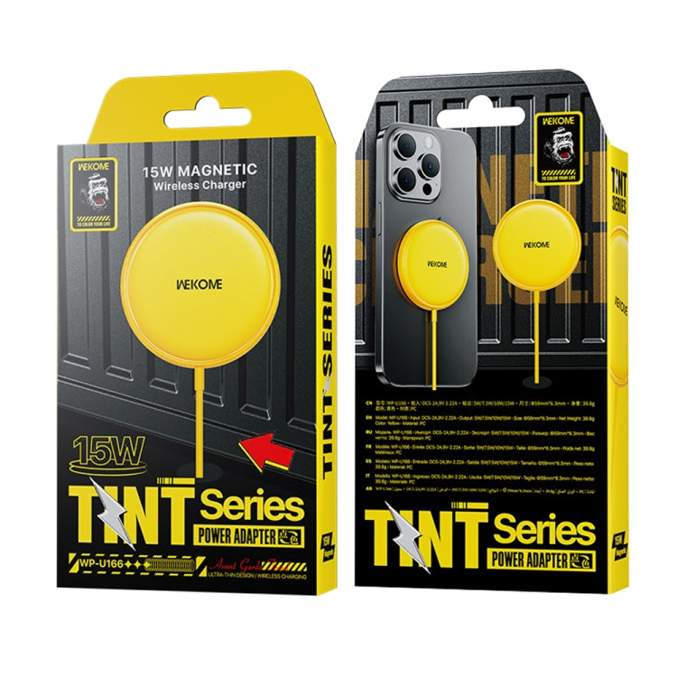 WK WP-U166 15W Magnetic Wireless Charger(Yellow) by WK