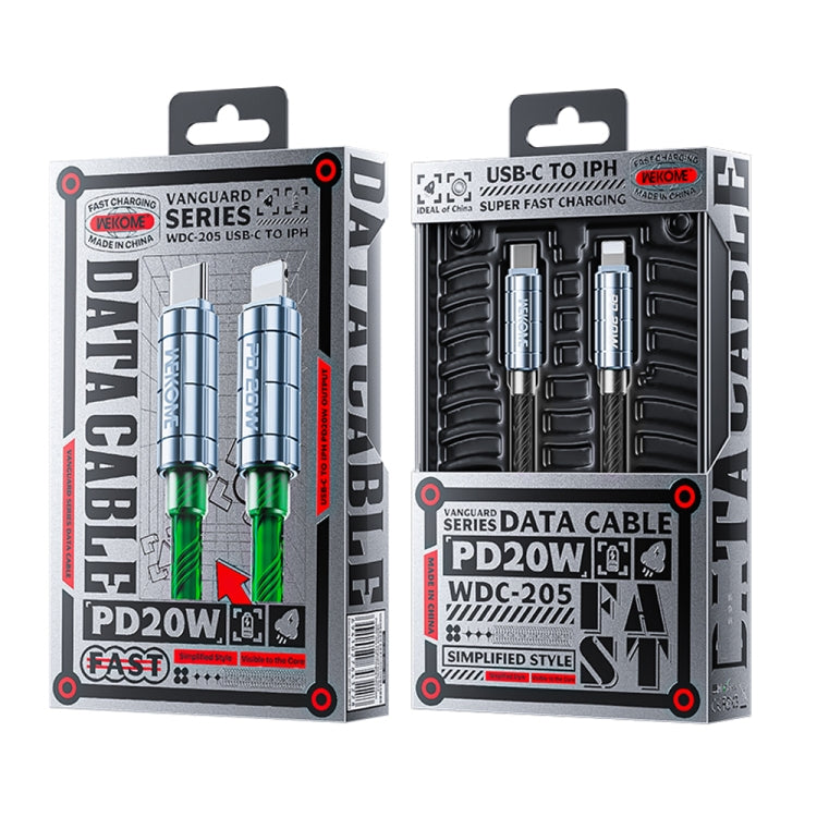 WK WDC-205 PD 20W USB-C/Type-C to 8 Pin Super Fast Charge Data Cable, Length: 1m(Black) by WK