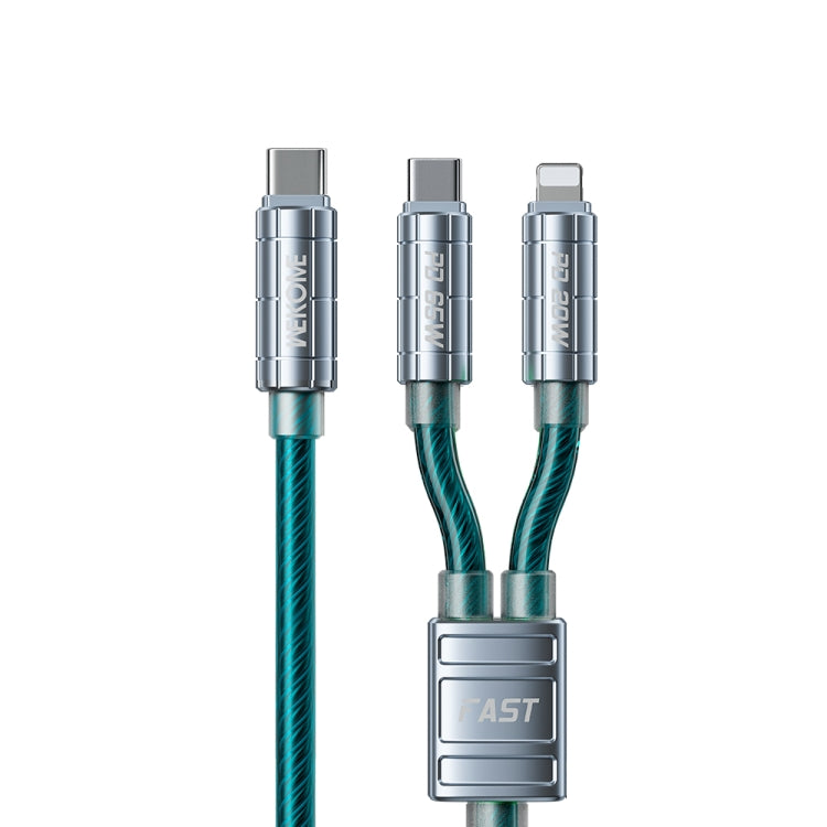 WK WDC-13 65W 2 in 1 Type-C to Type-C+8 Pin Super Fast Charge Data Cable, Length: 1.2m(Blue) - Multifunction Cable by WK | Online Shopping UK | buy2fix
