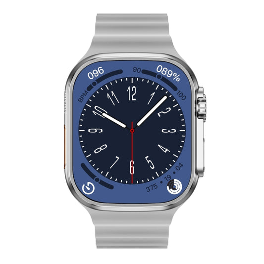 WS-E9 Ultra 2.2 inch IP67 Waterproof Ocean Silicone Band Smart Watch, Support Heart Rate / NFC(Silver) by buy2fix