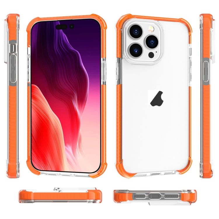 For iPhone 15 Pro Max Four-corner Shockproof TPU Hybrid Acrylic Phone Case(Orange) by buy2fix