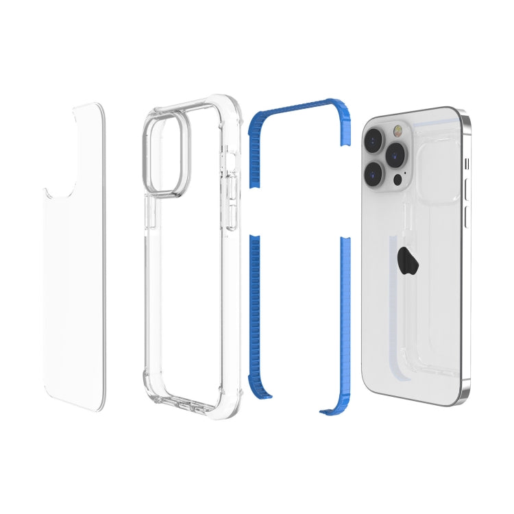 For iPhone 15 Pro Max Four-corner Shockproof TPU Hybrid Acrylic Phone Case(Blue) - iPhone 15 Pro Max Cases by buy2fix | Online Shopping UK | buy2fix
