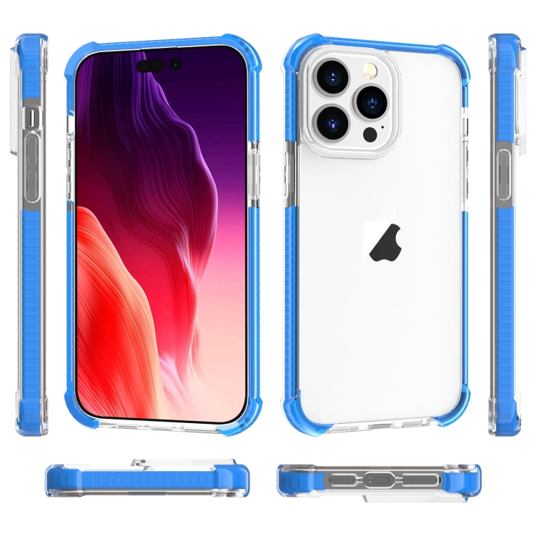 For iPhone 15 Pro Max Four-corner Shockproof TPU Hybrid Acrylic Phone Case(Blue) - iPhone 15 Pro Max Cases by buy2fix | Online Shopping UK | buy2fix