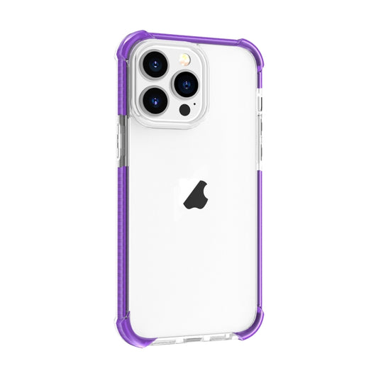 For iPhone 15 Pro Max Four-corner Shockproof TPU Hybrid Acrylic Phone Case(Purple) by buy2fix