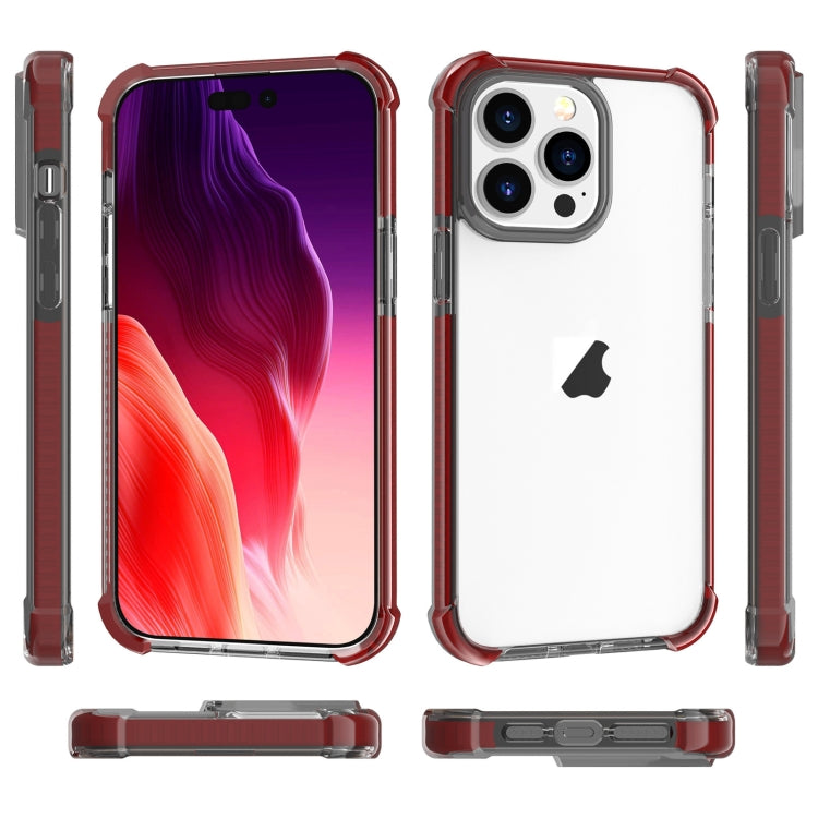 For iPhone 15 Pro Max Four-corner Shockproof TPU Hybrid Acrylic Phone Case(Brown) by buy2fix