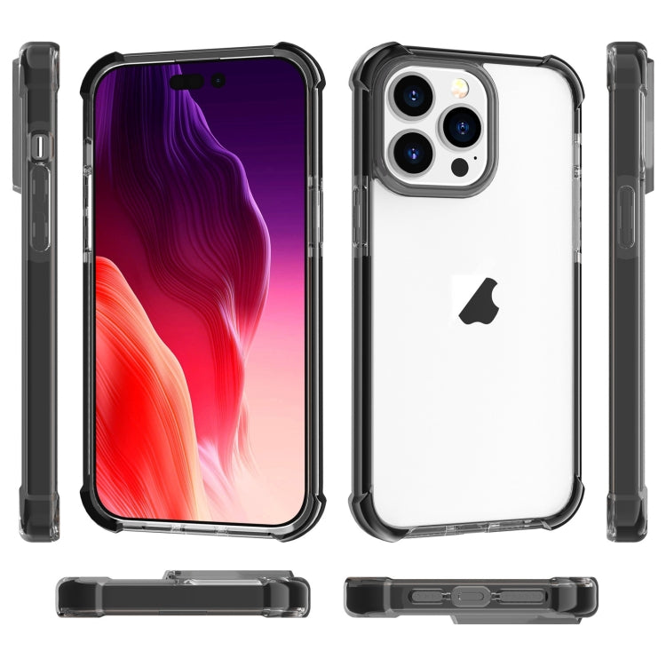 For iPhone 15 Pro Max Four-corner Shockproof TPU Hybrid Acrylic Phone Case(Black) by buy2fix