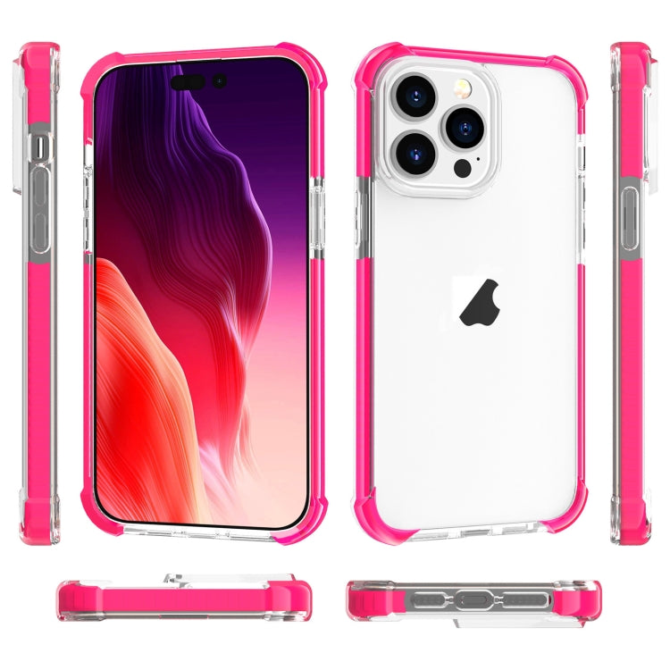 For iPhone 15 Pro Four-corner Shockproof TPU Hybrid Acrylic Phone Case(Pink) by buy2fix