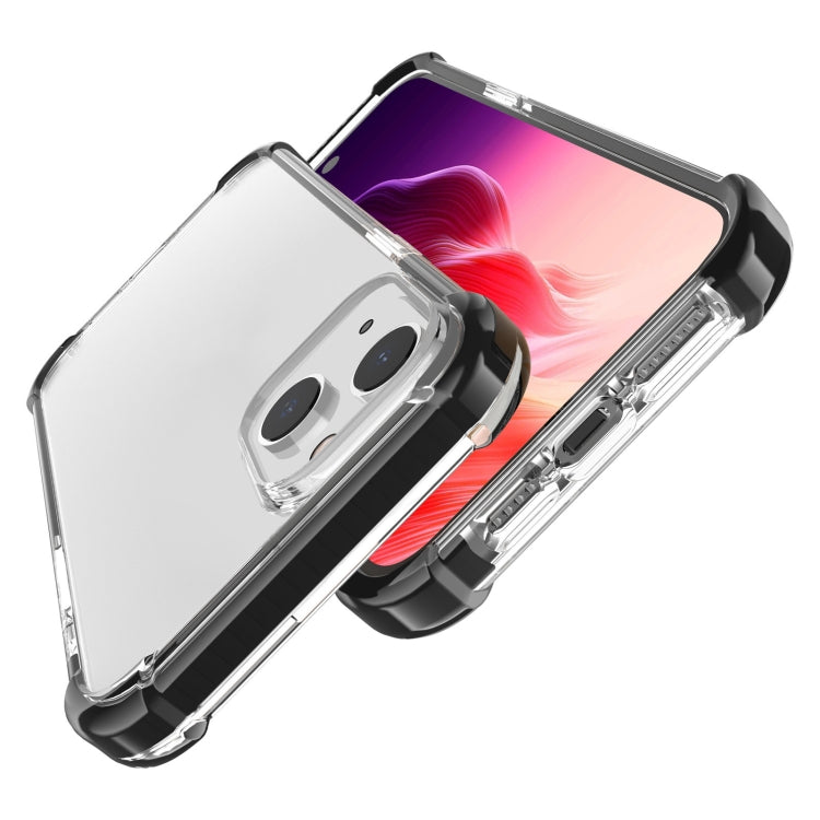 For iPhone 15 Plus Four-corner Shockproof TPU Hybrid Acrylic Phone Case(Black + Transparent) - iPhone 15 Plus Cases by buy2fix | Online Shopping UK | buy2fix