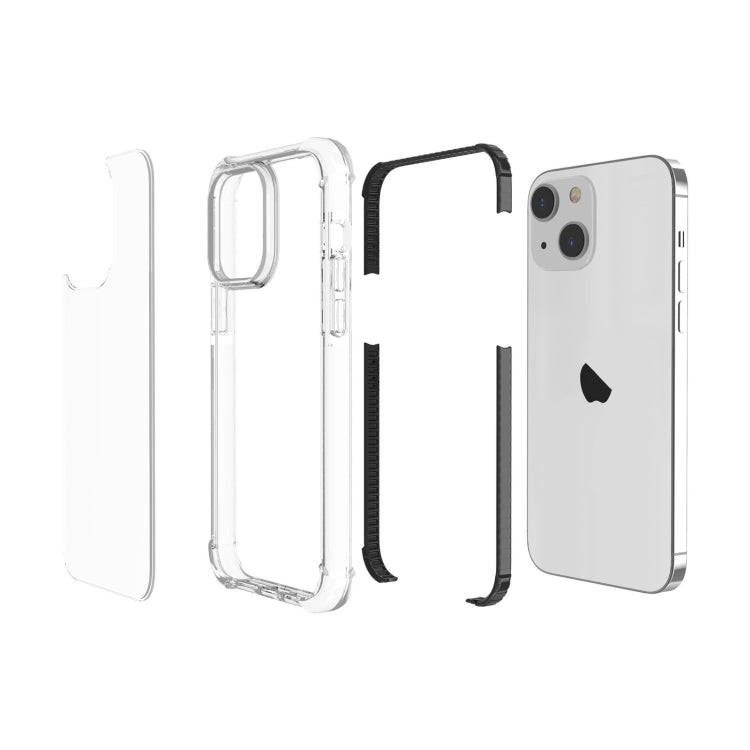 For iPhone 15 Plus Four-corner Shockproof TPU Hybrid Acrylic Phone Case(Black + Transparent) - iPhone 15 Plus Cases by buy2fix | Online Shopping UK | buy2fix