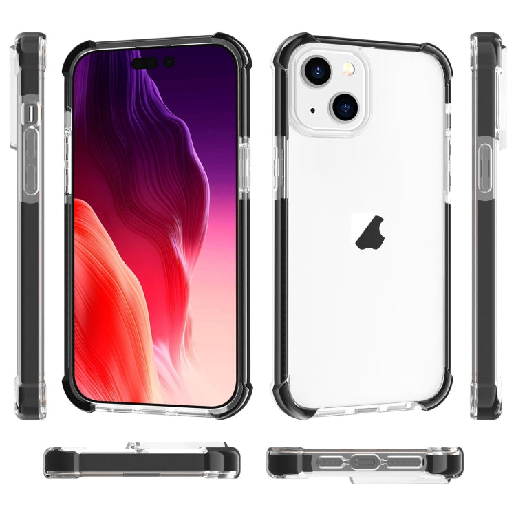 For iPhone 15 Plus Four-corner Shockproof TPU Hybrid Acrylic Phone Case(Black + Transparent) - iPhone 15 Plus Cases by buy2fix | Online Shopping UK | buy2fix