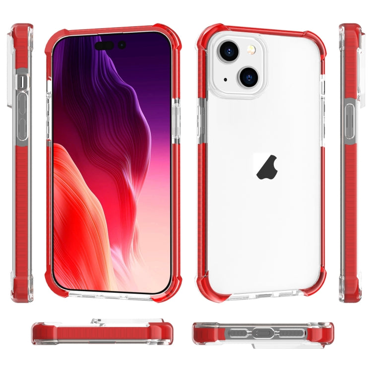 For iPhone 15 Plus Four-corner Shockproof TPU Hybrid Acrylic Phone Case(Red) by buy2fix