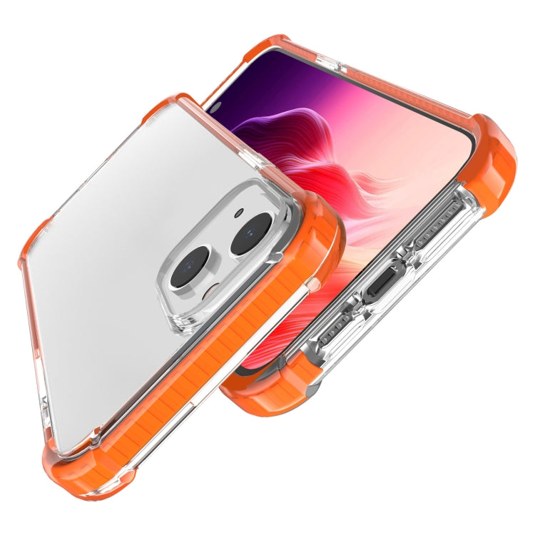 For iPhone 15 Four-corner Shockproof TPU Hybrid Acrylic Phone Case(Orange) - iPhone 15 Cases by buy2fix | Online Shopping UK | buy2fix