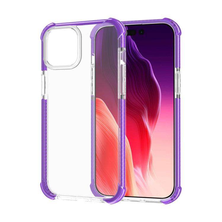 For iPhone 15 Four-corner Shockproof TPU Hybrid Acrylic Phone Case(Purple) - iPhone 15 Cases by buy2fix | Online Shopping UK | buy2fix