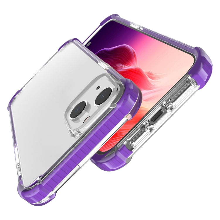 For iPhone 15 Four-corner Shockproof TPU Hybrid Acrylic Phone Case(Purple) - iPhone 15 Cases by buy2fix | Online Shopping UK | buy2fix