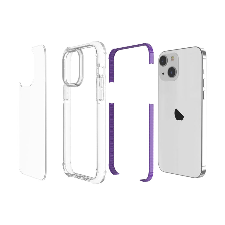 For iPhone 15 Four-corner Shockproof TPU Hybrid Acrylic Phone Case(Purple) - iPhone 15 Cases by buy2fix | Online Shopping UK | buy2fix