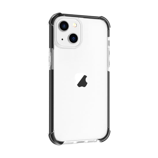 For iPhone 15 Four-corner Shockproof TPU Hybrid Acrylic Phone Case(Black + Transparent) by buy2fix