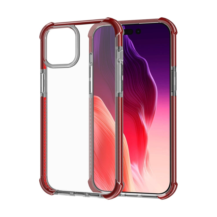 For iPhone 15 Four-corner Shockproof TPU Hybrid Acrylic Phone Case(Brown) - iPhone 15 Cases by buy2fix | Online Shopping UK | buy2fix