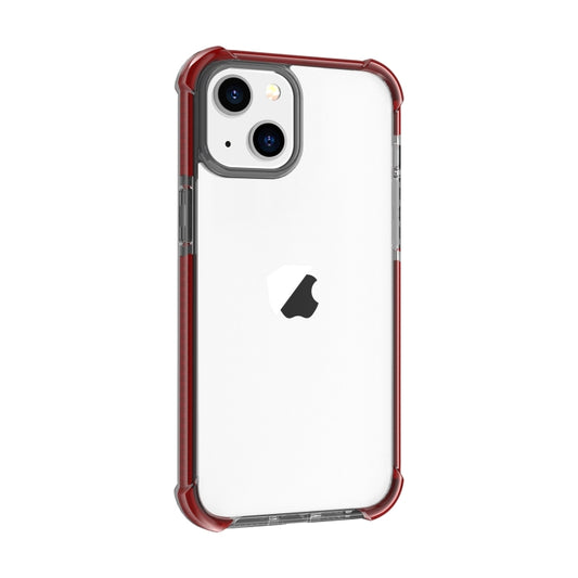 For iPhone 15 Four-corner Shockproof TPU Hybrid Acrylic Phone Case(Brown) by buy2fix