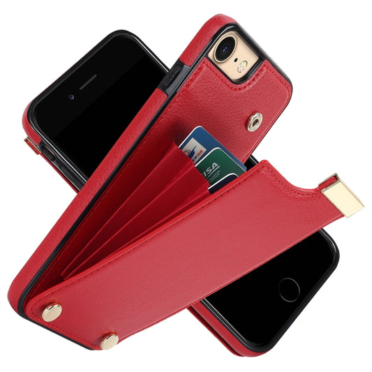 For iPhone SE 2022 / 2020 / 8 / 7 Metal Buckle Card Slots Phone Case(Red) by buy2fix