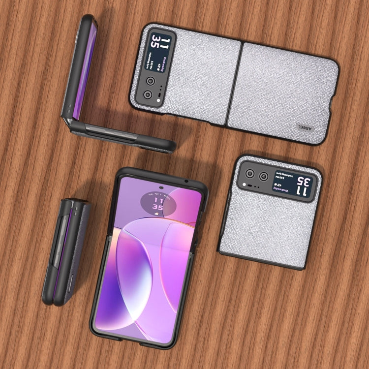 For Motorola Razr 40 ABEEL Diamond Series Black Edge Phone Case(Silver) by buy2fix