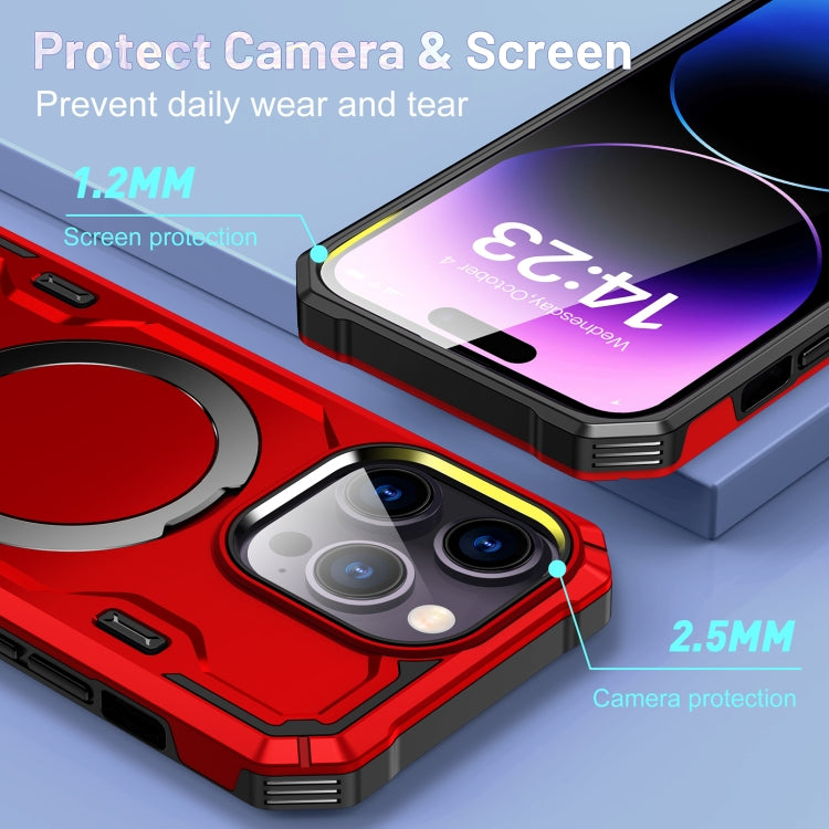 For iPhone 14 / 13 Patronus MagSafe Magnetic Holder Phone Case(Red) - iPhone 14 Cases by buy2fix | Online Shopping UK | buy2fix