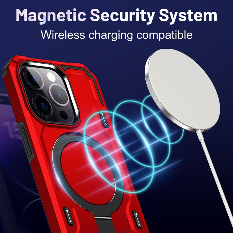 For iPhone 14 / 13 Patronus MagSafe Magnetic Holder Phone Case(Red) - iPhone 14 Cases by buy2fix | Online Shopping UK | buy2fix