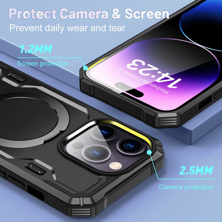 For iPhone 11 Pro Max Patronus MagSafe Magnetic Holder Phone Case(Black) - iPhone 11 Pro Max Cases by buy2fix | Online Shopping UK | buy2fix